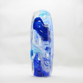 Large Glass Blue Paperweight