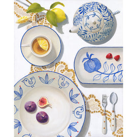 Print - Blue White and Lace