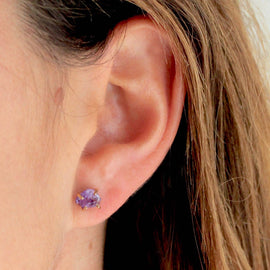 Amethyst Raw Stud Earrings