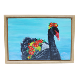Painting by Mia Laing - Black Swan Whimsy