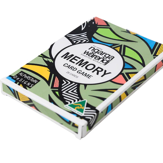 Memory card game box with colorful design on a white background