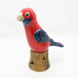 Rosella on Log Sculpture by Gerda Shelsher