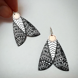 Black Moth Earrings