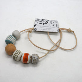 Ceramic Bead Necklace with Cotton String