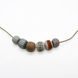 Ceramic Bead Necklace with Cotton String