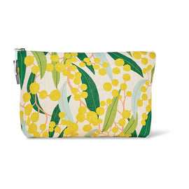 Large Linen Cosmetic Bag, Golden Wattle