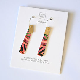 Earring - White Diamond, Abstract Beacon Hoop