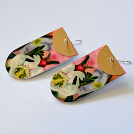 Earring - White Diamond, Essence Layered Tab Hoop