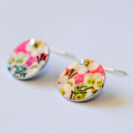 Earring - White Diamond, Abstract Layered Iconic Tear Drop