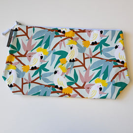 Cosmetic Bag - Lge, White Cockatoos