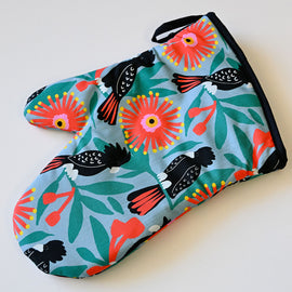 Oven Mitt - Black Cockatoos