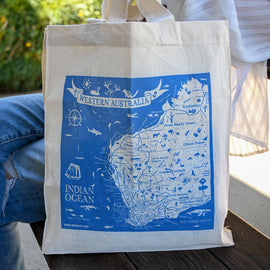 Western Australia Map Tote Bag