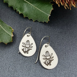 Banksia Silver Earrings