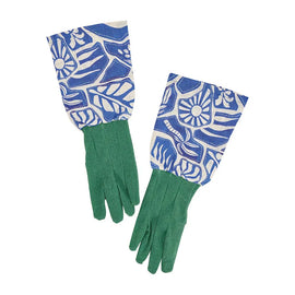 Long Sleeve Linen Garden Gloves Blue Oasis