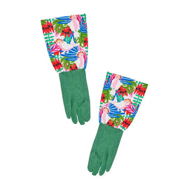 Pink Cockatoo Linen Garden Gloves