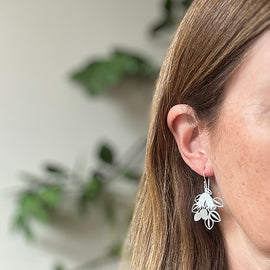 Earrings - Correa Wildflower, Large, White