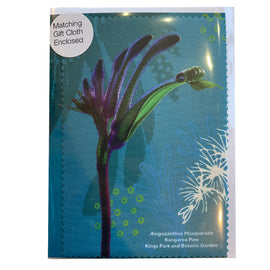 Blue Kangaroo Paw Greeting Card with Cloth