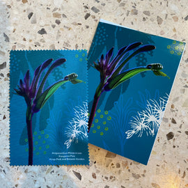 Blue Kangaroo Paw Greeting Card with Cloth