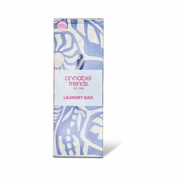 Linen Laundry Bag, Blue Oasis