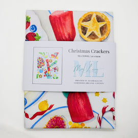 Christmas Cracker Tea Towel by Mia Laing