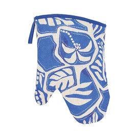 Linen Oven Mitt, Blue Oasis