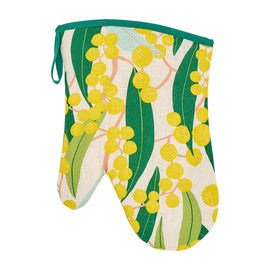 Linen Oven Mitt, Golden Wattle