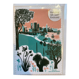 Perth From Kings Park Greeting Card with Cloth