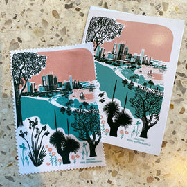 Perth From Kings Park Greeting Card with Cloth