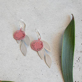 Earrings - Pincushion Hakea, Pink