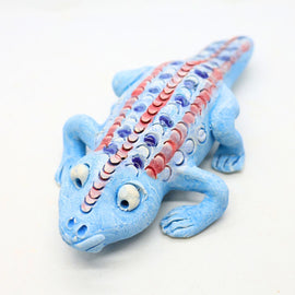 Blue Lizard Sculpture by Gerda Shelsher