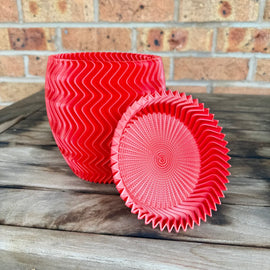 Red Silk Pot 'Ziggy'