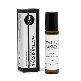 Wattle Grove essential oil bottle and packaging on a white background