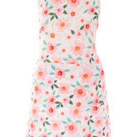 Apron with floral print on a white background
