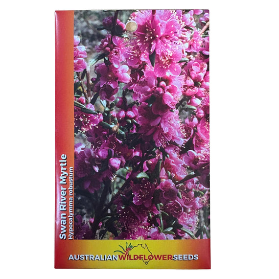 Australian Wildflower Seeds packaging with pink flowers and brand logo