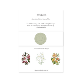 Set of 6 greeting cards with matching envelopes featuring floral artwork on a white background.