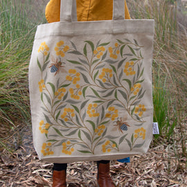 Wattle and Bee Tote Bag