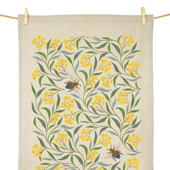 Tea Towel - Negin Maddock, Wattle & Bee