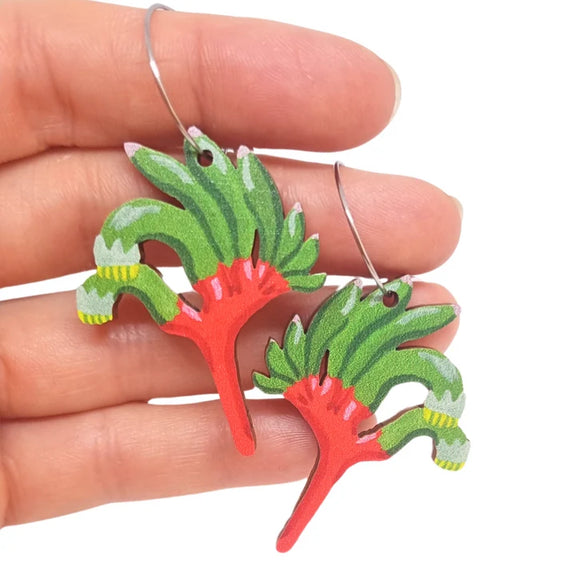 Kangaroo Paw Hoop Earrings