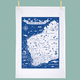 Western Australia Map Tea Towel