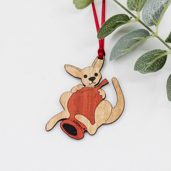 Gumleaf Kangaroo Ornament