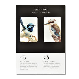 Blue Wren and Kookaburra Magnet Pair