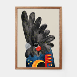 Red-tailed Black Cockatoo Art Print