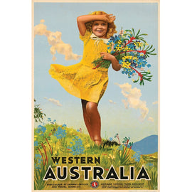 Vintage WA Poster Tea Towel