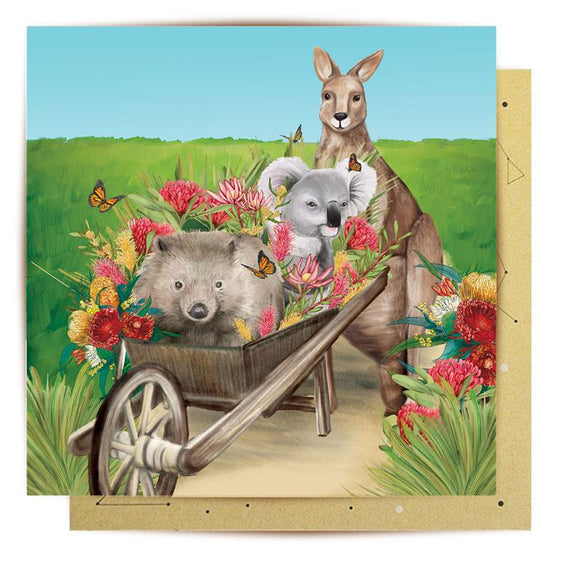 Wheelbarrow Friends Card