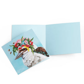 Kookaburra and Bees Card
