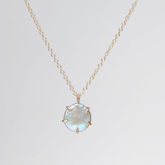 Grey Pearl Raw Necklace