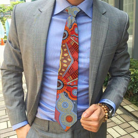 Kangaroo Story Orange Tie