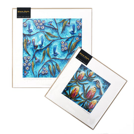 Blooming Blue Wrens Print
