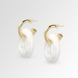 Small Flat Rock Hoop Earrings