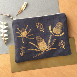 Banksia Gold Flat Pouch